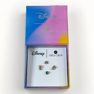 Disney Girls Crew Stud Earring Set Gold New with Box Daisy Duck & Hearts